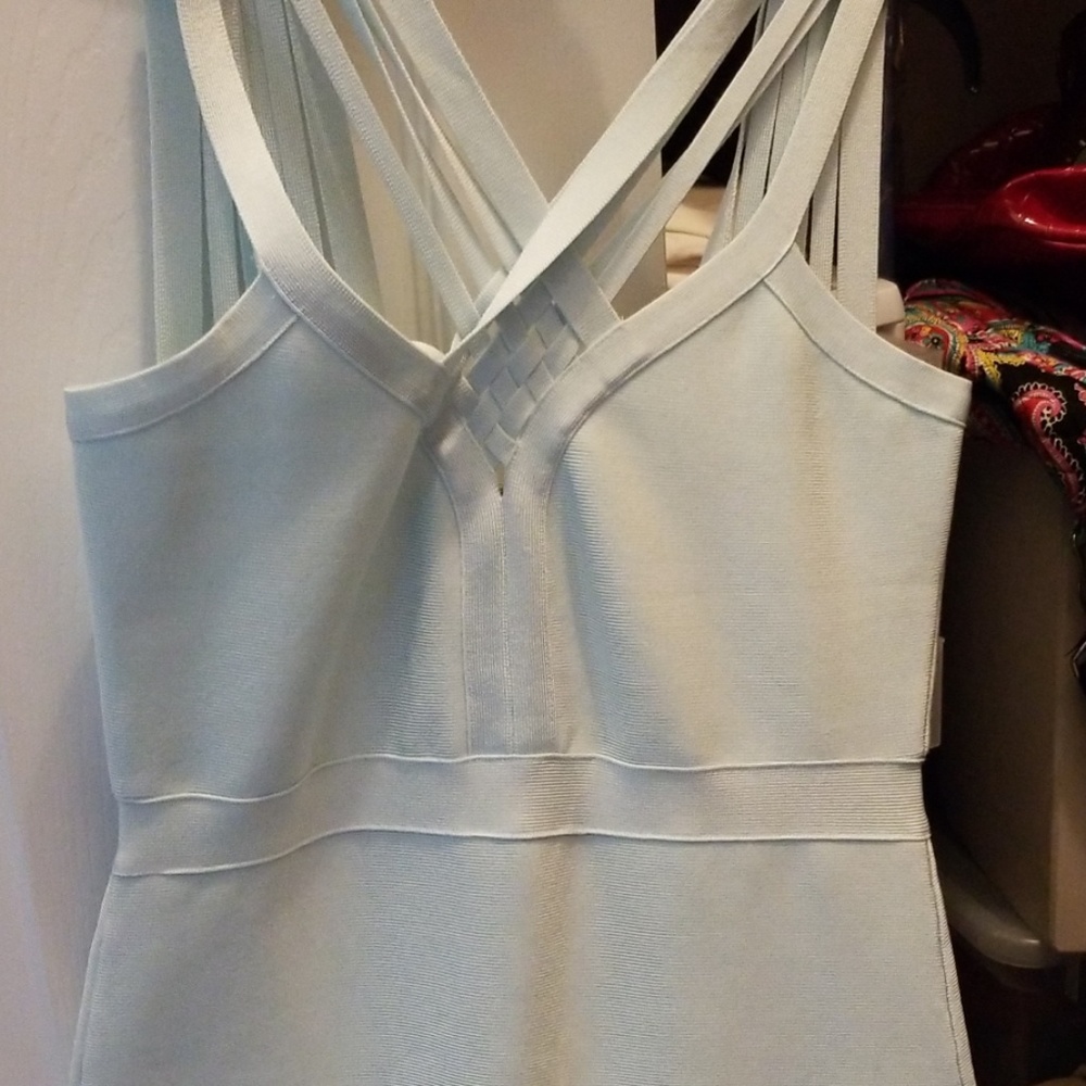 Light blue body con dress